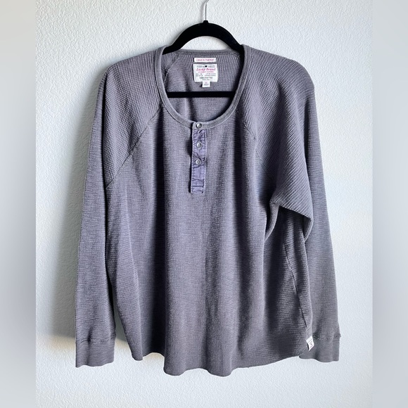 Lucky Brand Lived In Thermal Henley Shirt Men’s Extra Large XL Gray Cotton - Picture 1 of 9